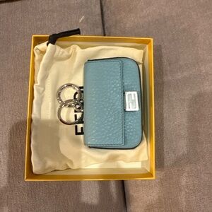 Fendi Light Blue Leather Key Case